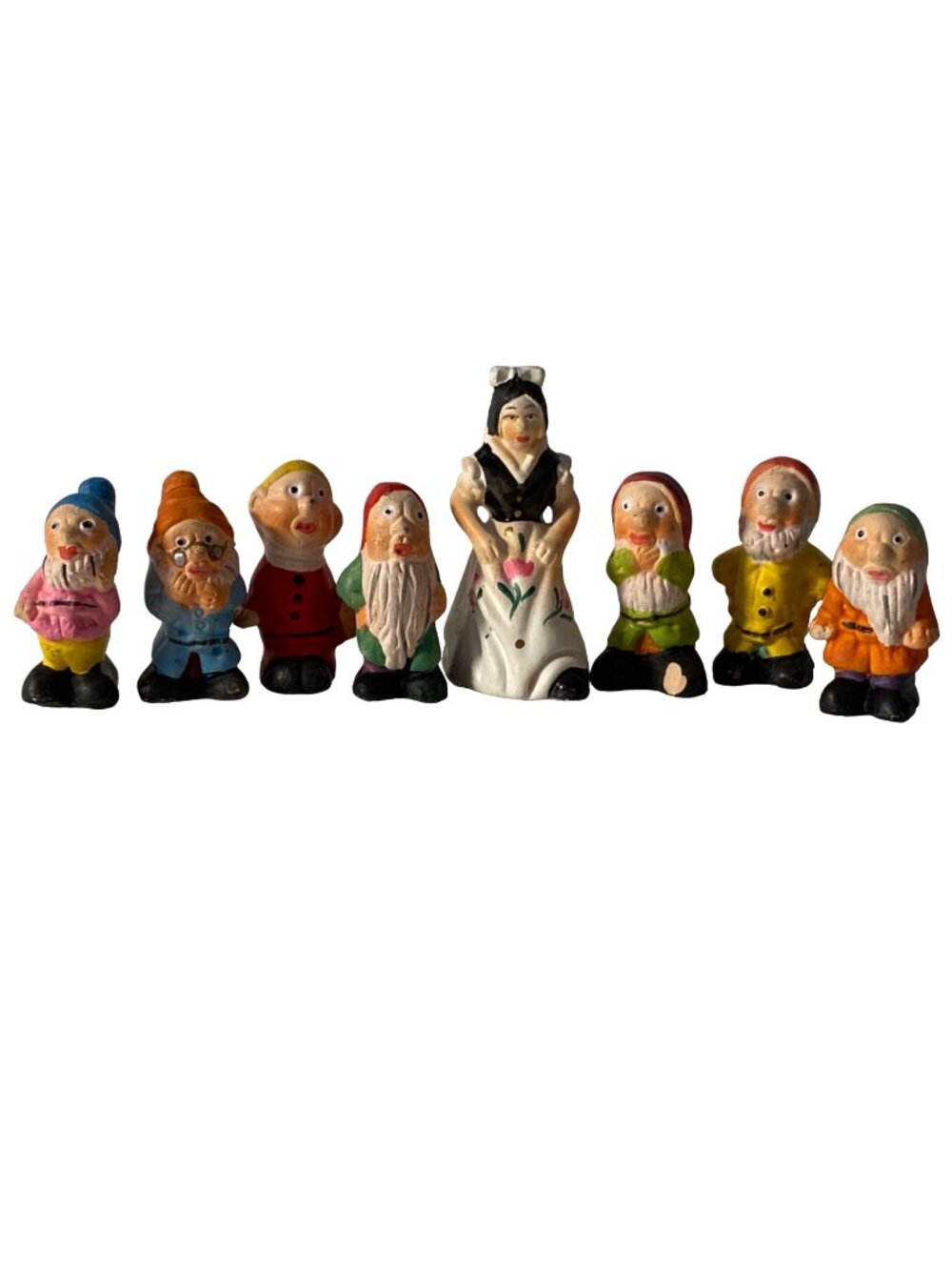 Vintage Miniature Snow White 7 Dwarfs Portugal Figurines